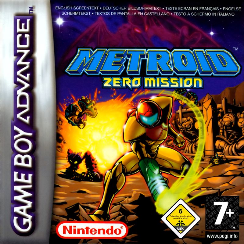 Metroid Zero Mission box art for GameBoy Advance